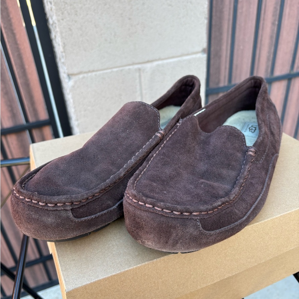 UGG Alder Shearling Lined Suede Slipper (Men)